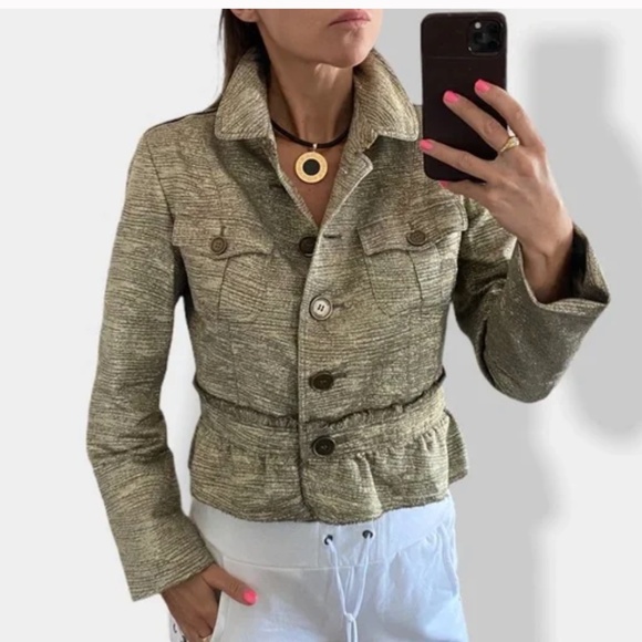 Burberry Metallic Gold Blazer Jacket - Picture 1 of 17